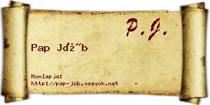 Pap Jób névjegykártya